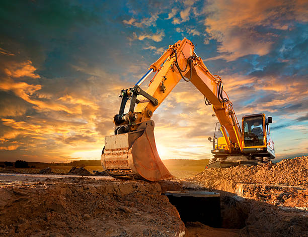 Excavator at Construction Site
