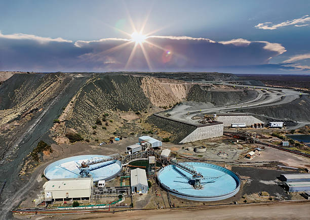 s2 diamond mine waste water treatment plant aerial view open pit mining operation in Botswana,